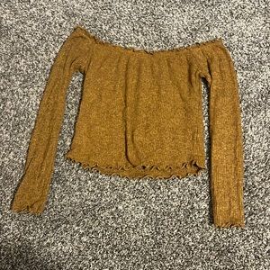 Deep Yellow Long Sleeve Crop Top